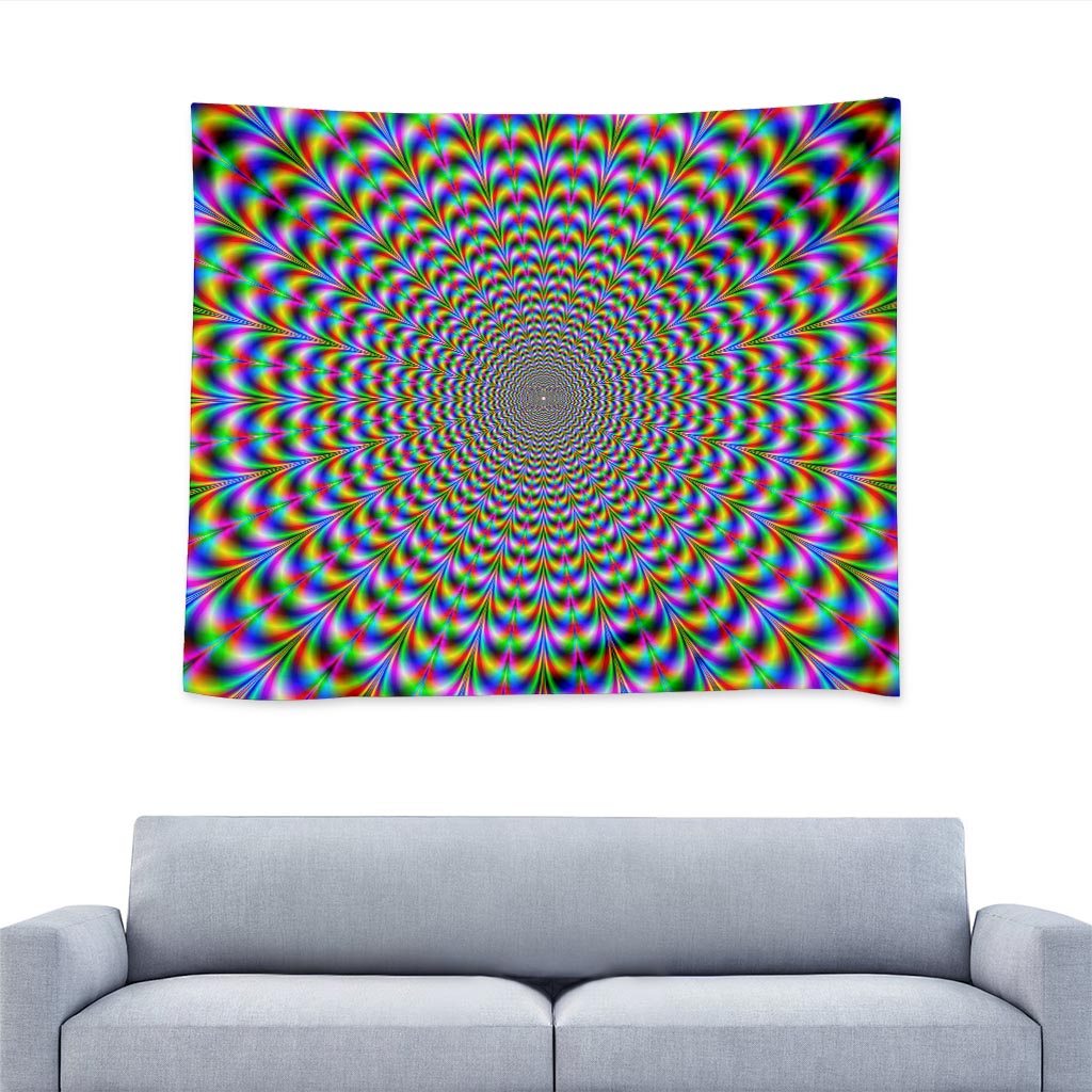 Psychedelic Web Optical Illusion Tapestry