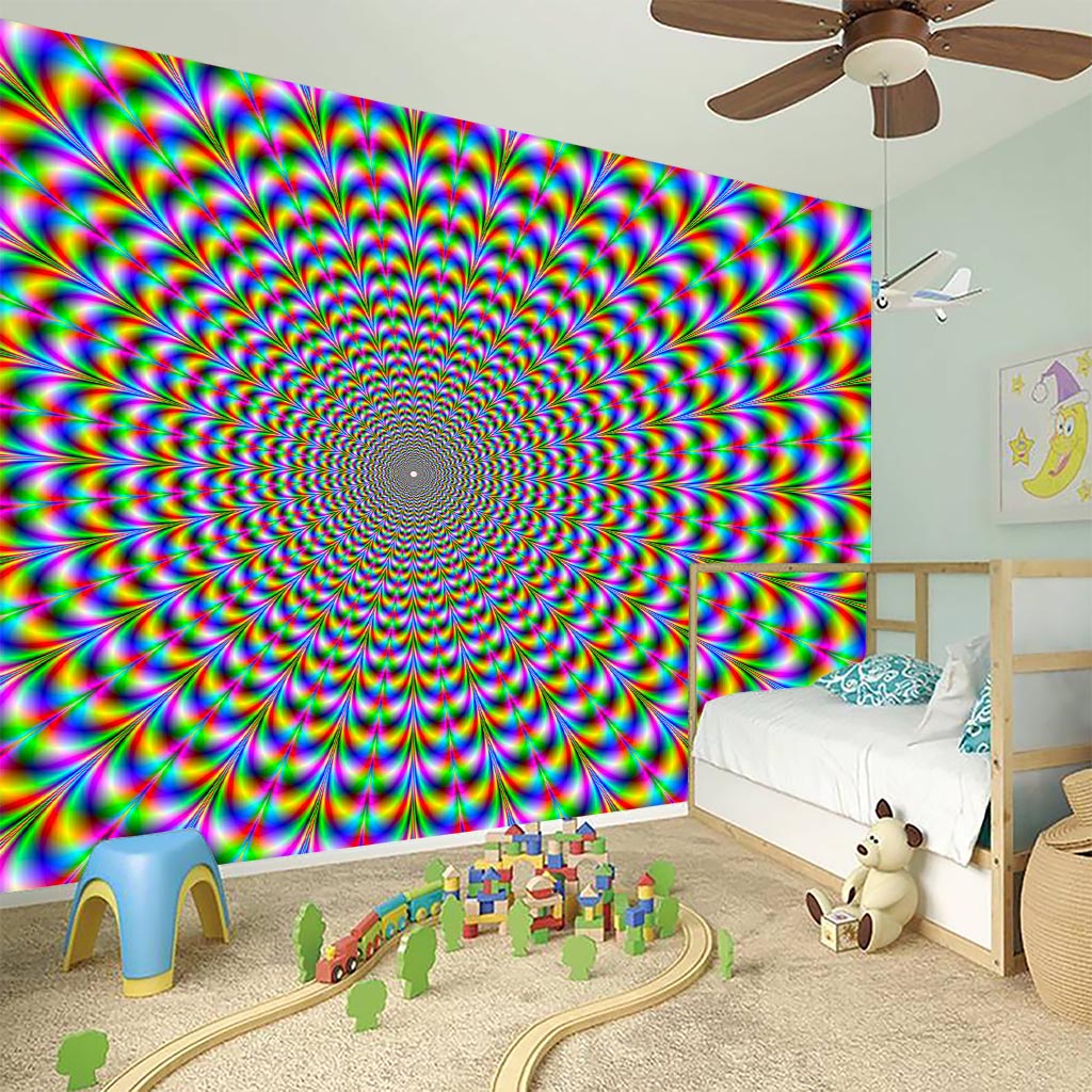 Psychedelic Web Optical Illusion Wall Sticker