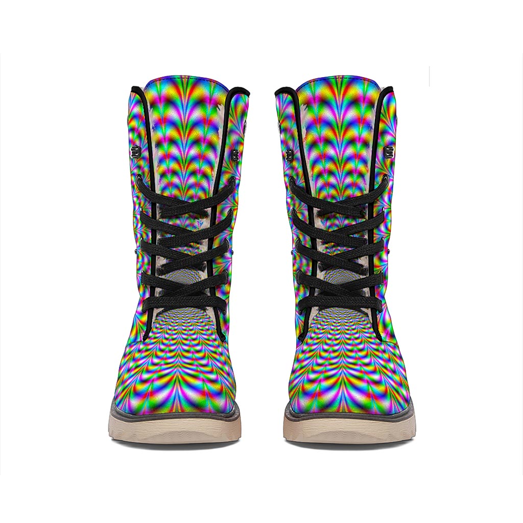 Psychedelic Web Optical Illusion Winter Boots
