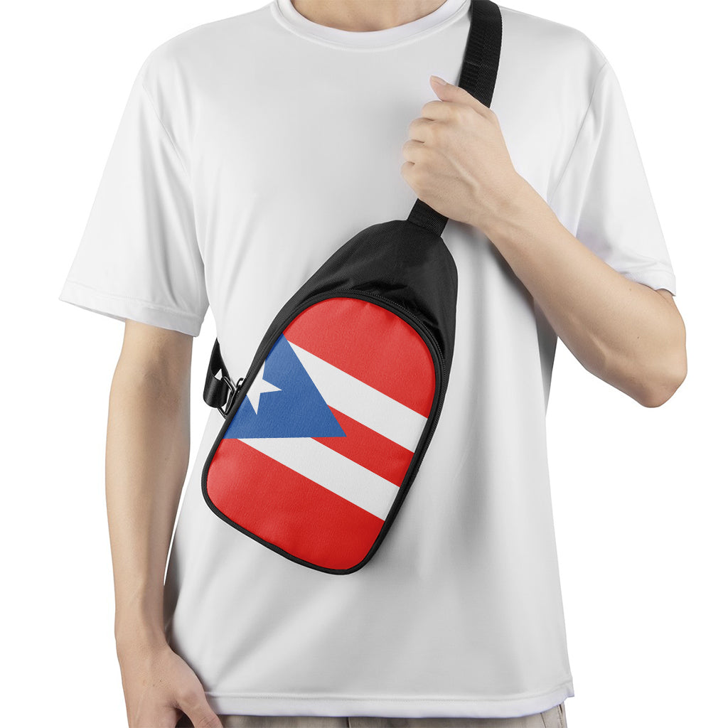 Puerto Rican Flag Print Chest Bag