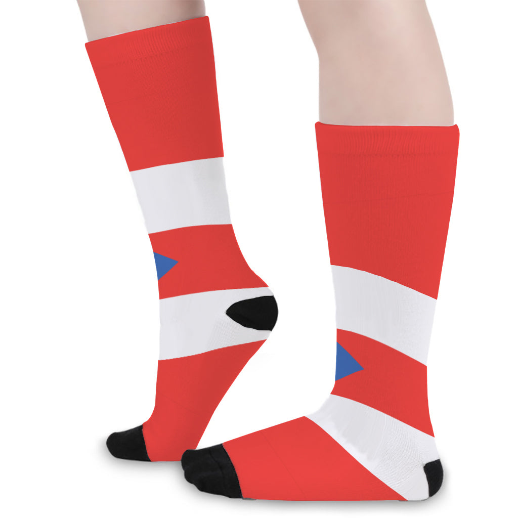Puerto Rican Flag Print Long Socks