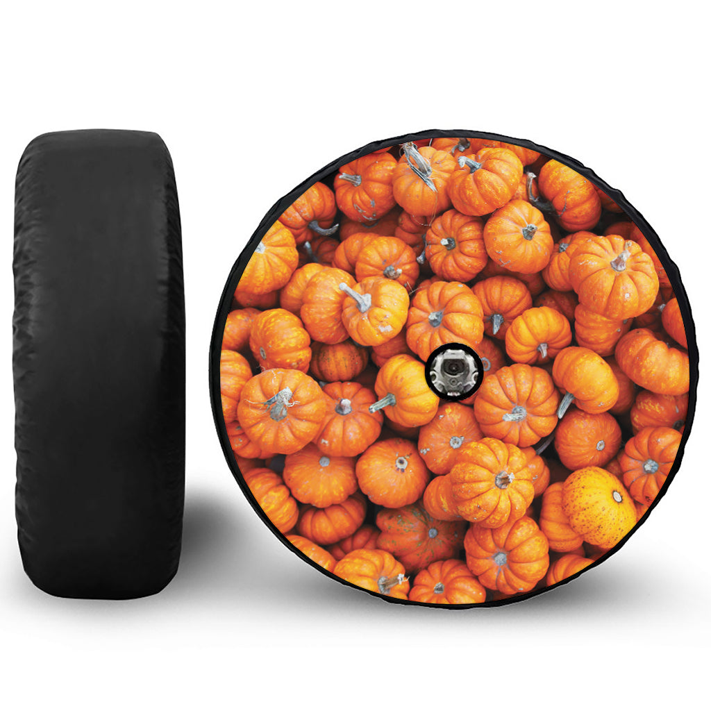 Pumpkin Print Tire Cover With Camera Hole