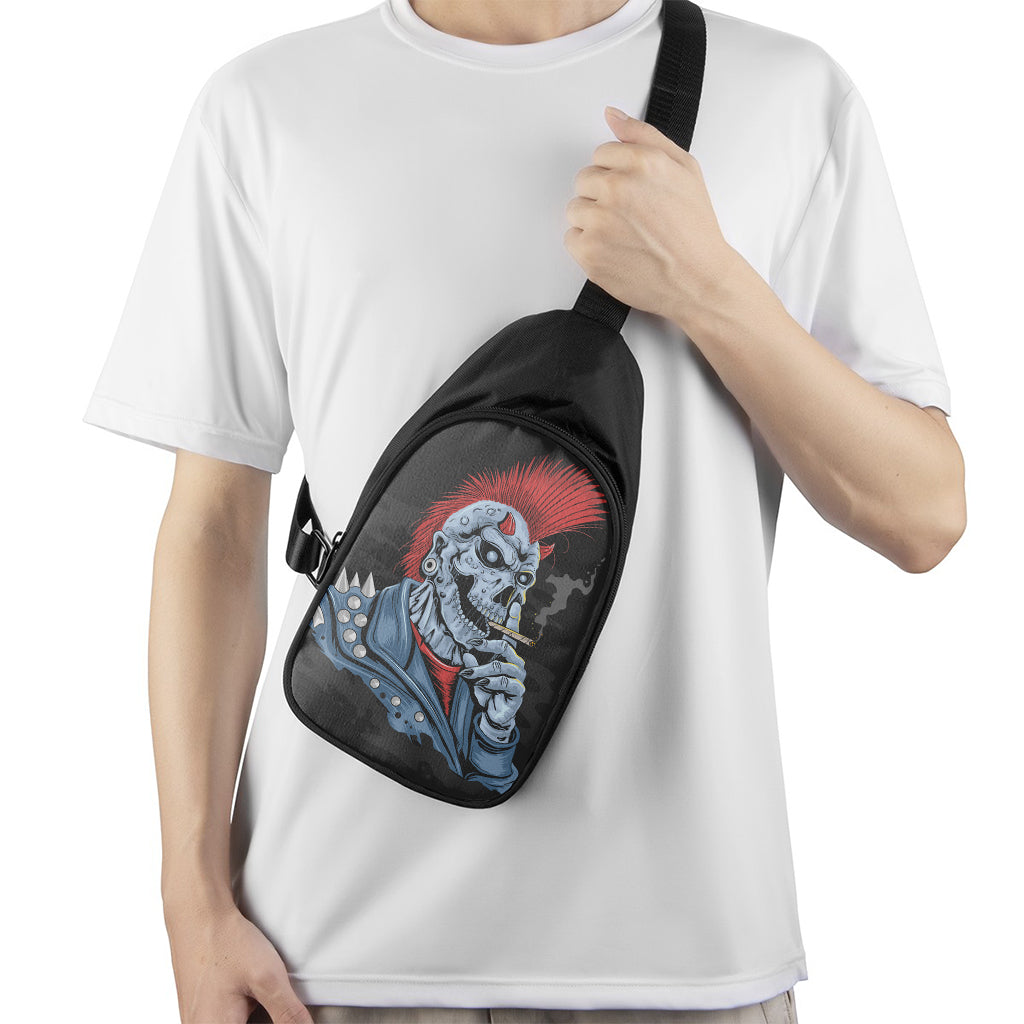 Punk Mohawk Devil Print Chest Bag