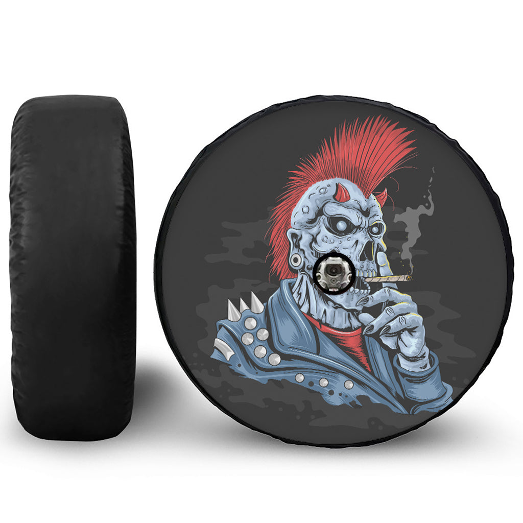 Punk Mohawk Devil Print Tire Cover With Camera Hole