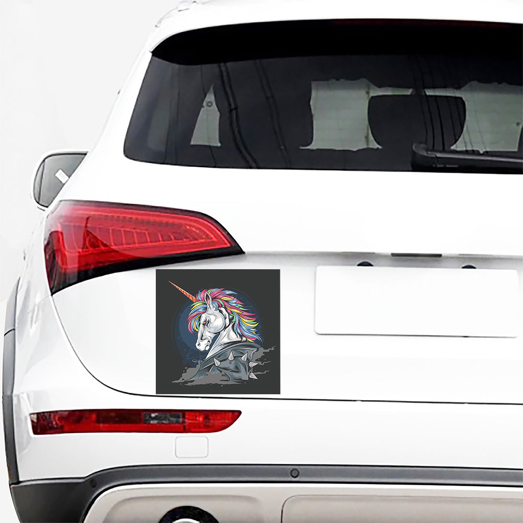 Punk Unicorn Print Car Sticker