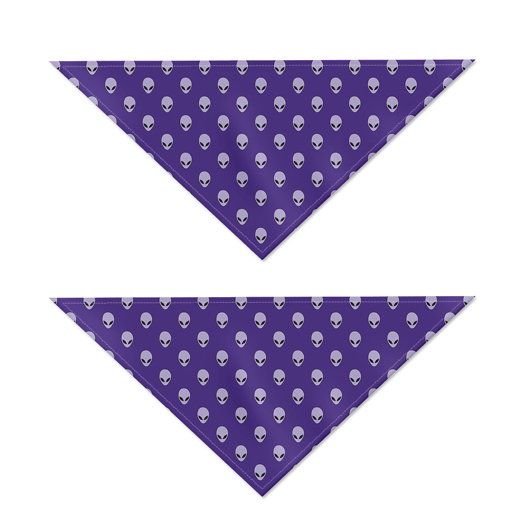 Purple Alien Face Pattern Print Dog Bandana