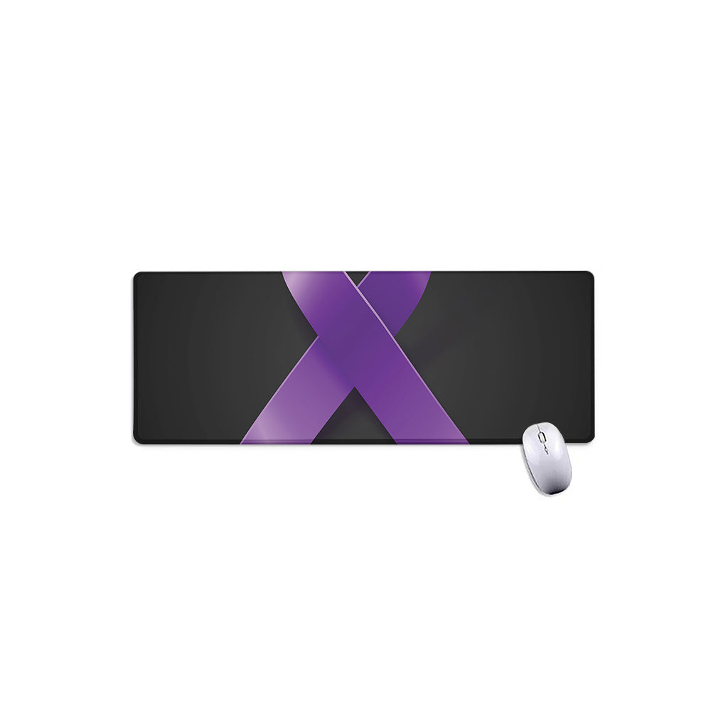 Purple All Cancer Awareness Ribbon Print Extended Mouse Pad