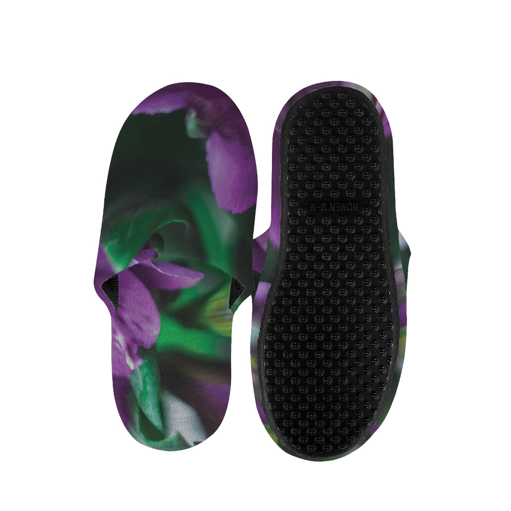 Purple Alstroemeria Print Slippers
