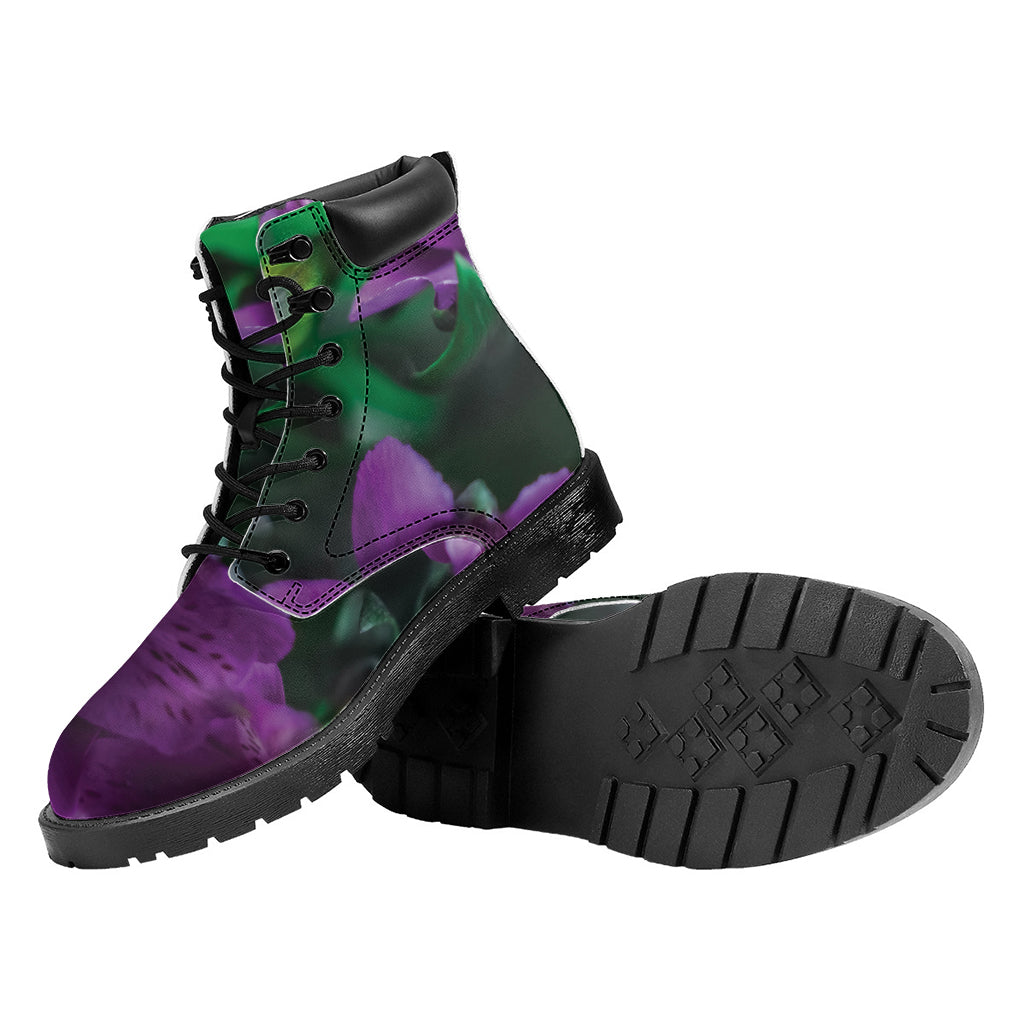 Purple Alstroemeria Print Work Boots