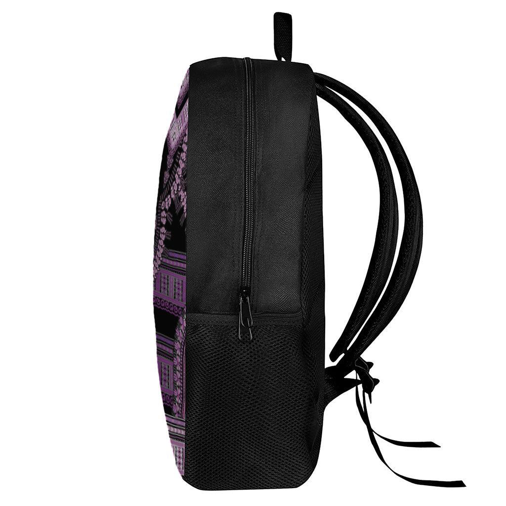 Purple And Black African Dashiki Print 17 Inch Backpack