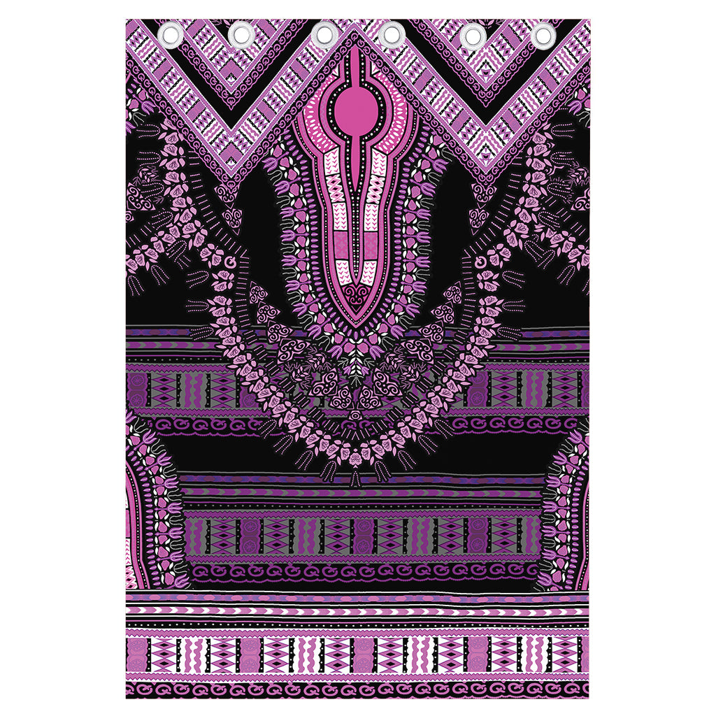 Purple And Black African Dashiki Print Curtain