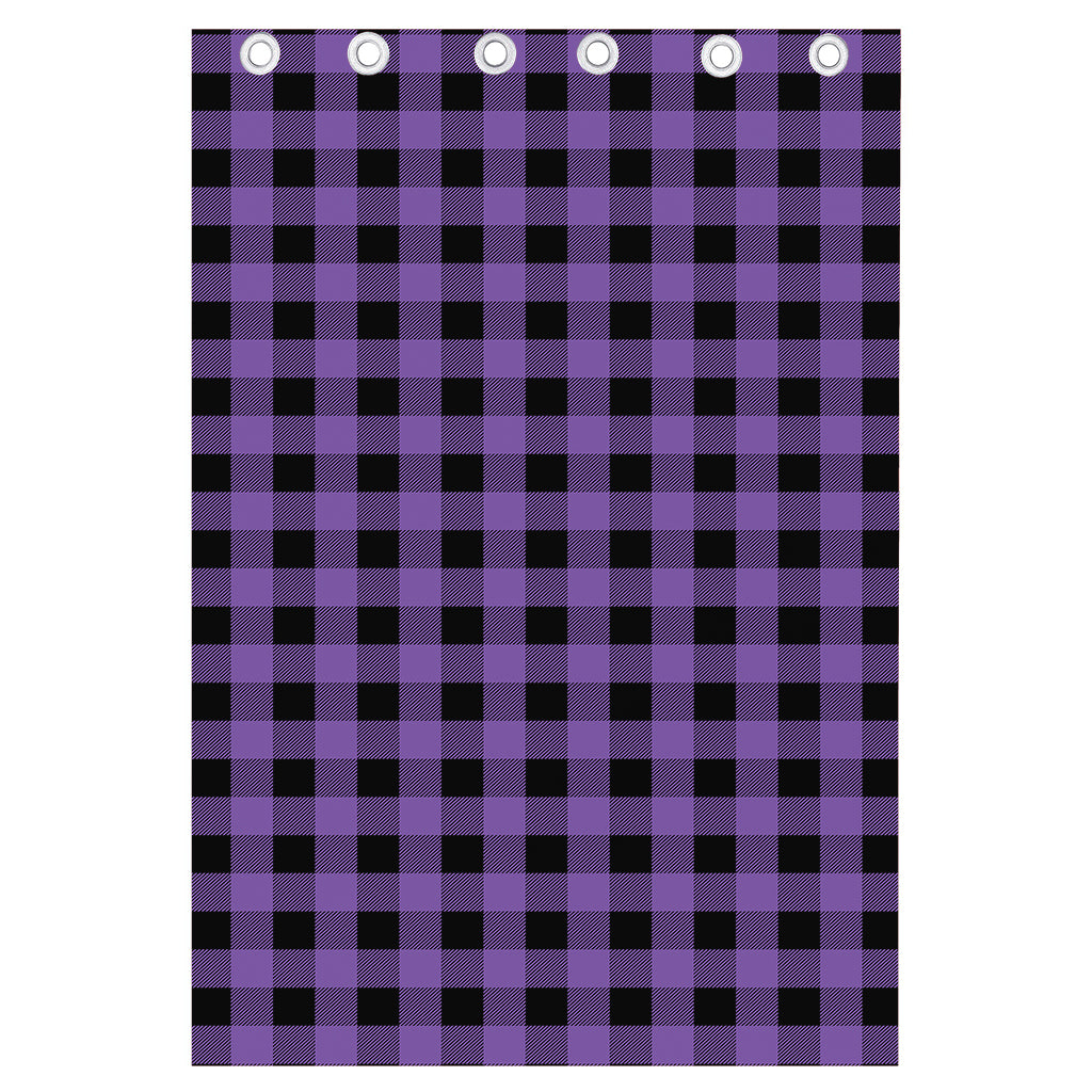 Purple And Black Buffalo Check Print Curtain