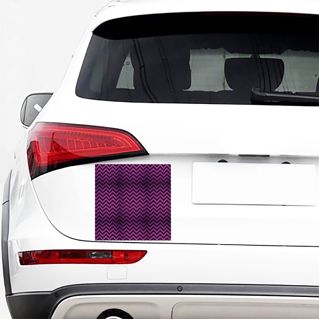 Purple And Black Chevron Pattern Print Car Sticker