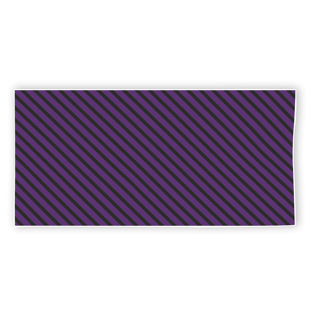 Purple And Black Halloween Pattern Print Beach Towel