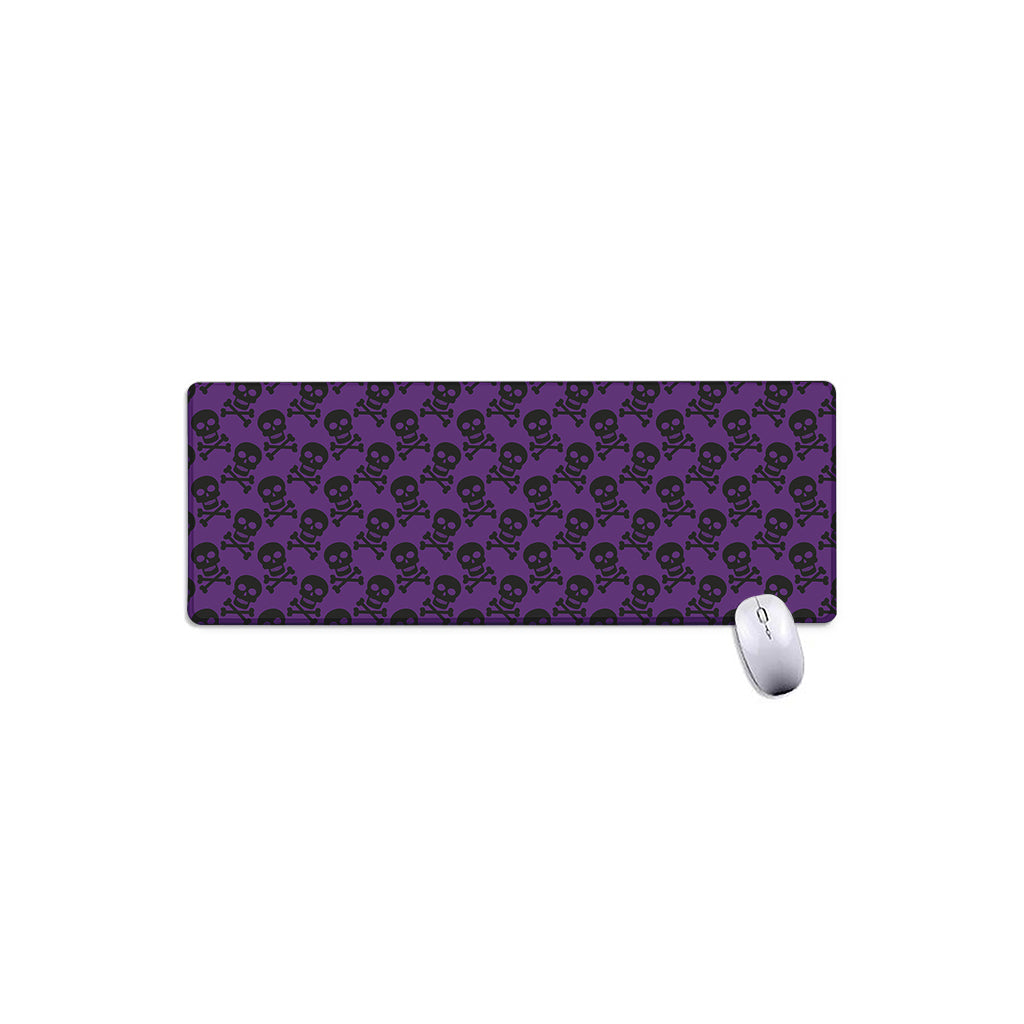 Purple And Black Halloween Skull Print Extended Mouse Pad