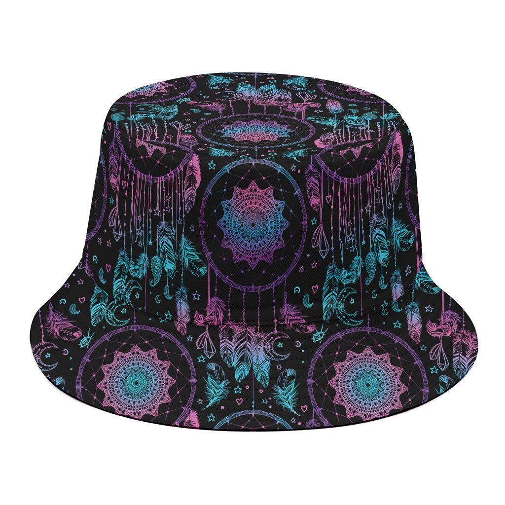 Purple And Blue Dream Catcher Print Bucket Hat