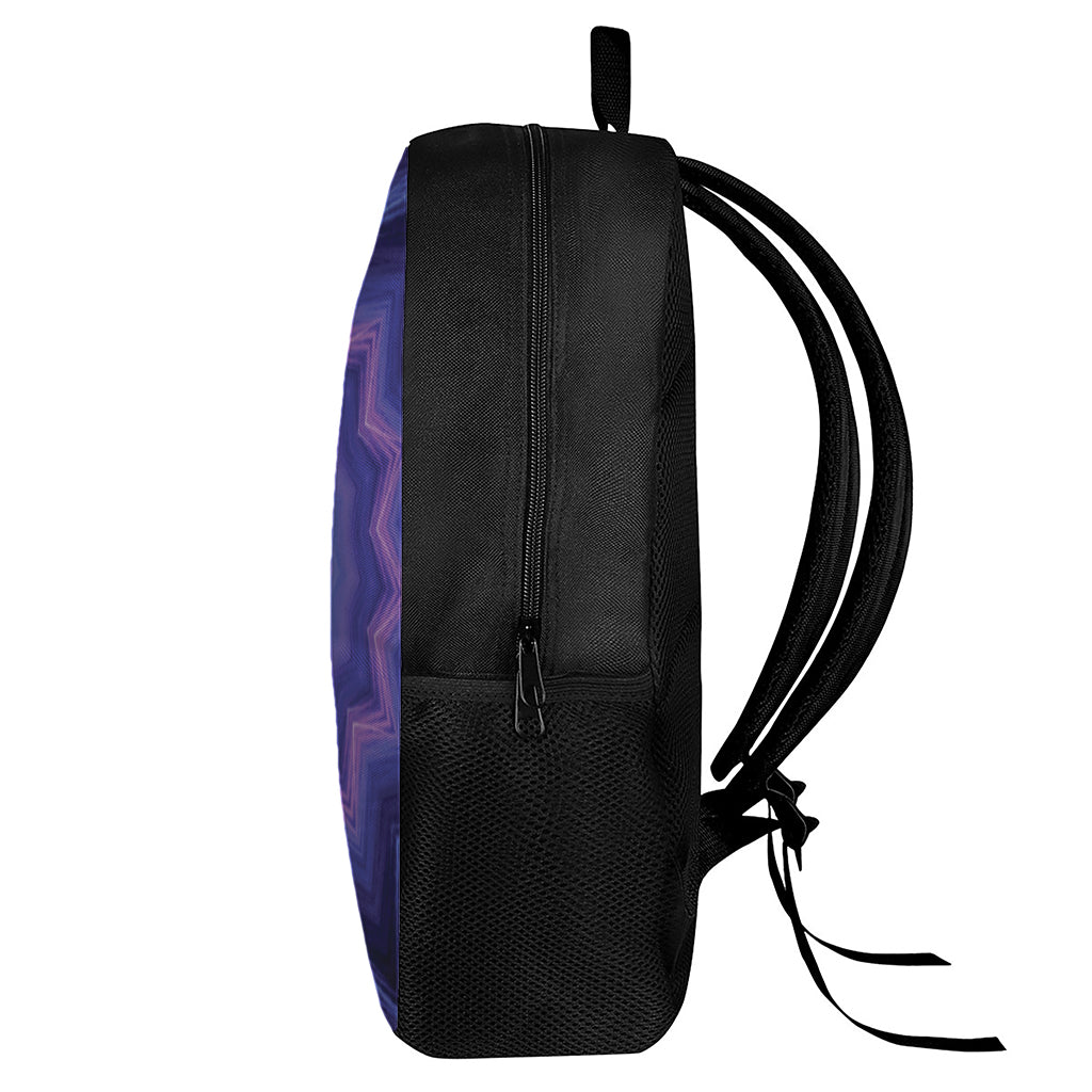 Purple And Blue Kaleidoscope Print 17 Inch Backpack