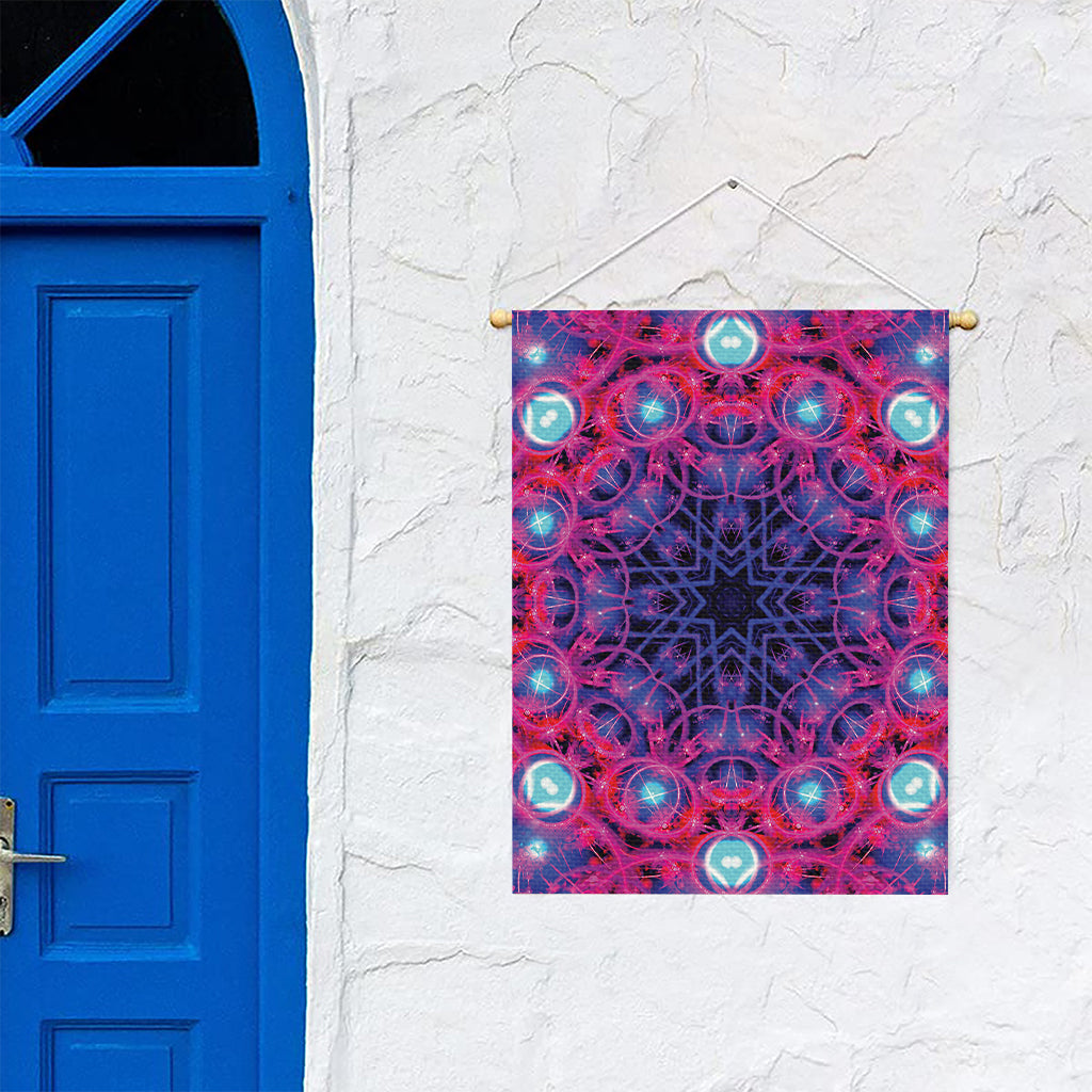 Purple And Blue Light Mandala Print Garden Flag