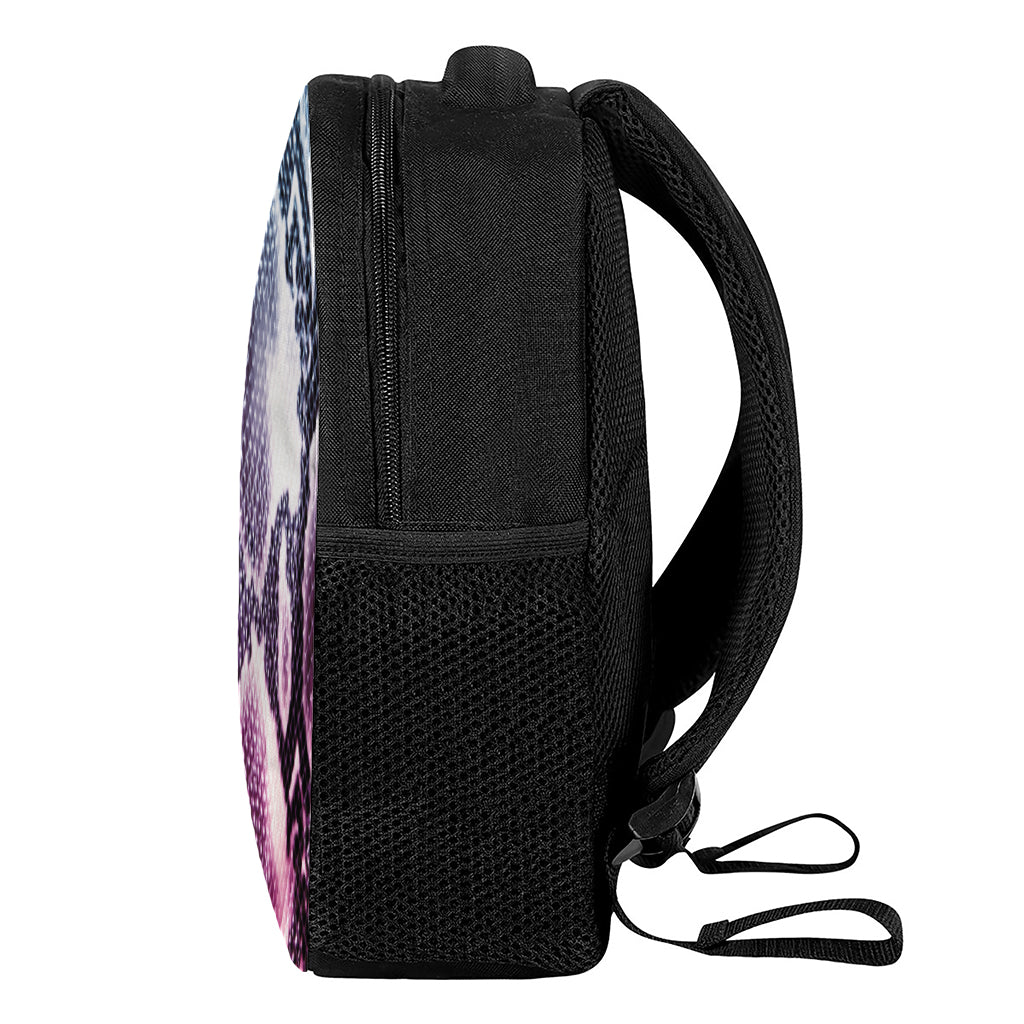 Purple And Blue Snakeskin Print Casual Backpack