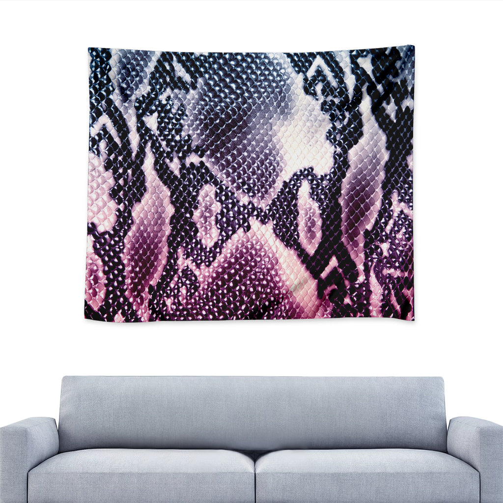 Purple And Blue Snakeskin Print Tapestry