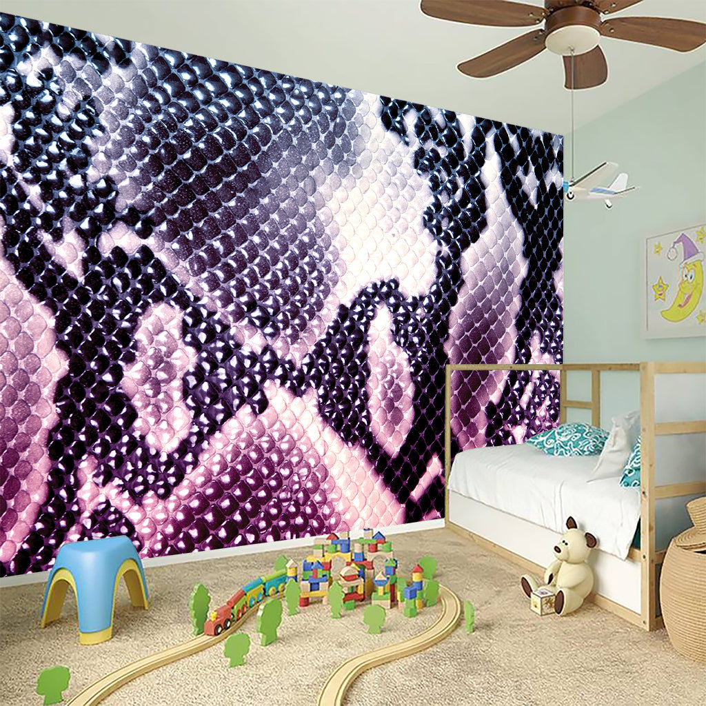 Purple And Blue Snakeskin Print Wall Sticker