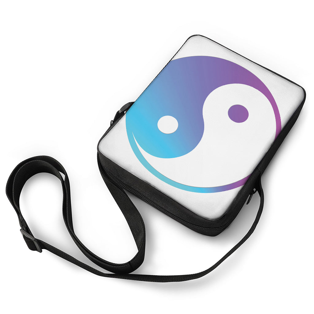Purple And Blue Yin Yang Print Rectangular Crossbody Bag