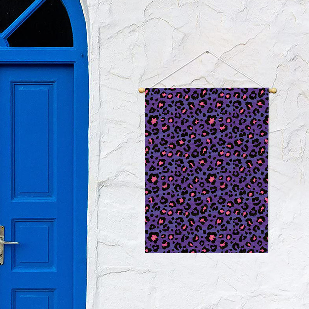 Purple And Pink Leopard Print Garden Flag