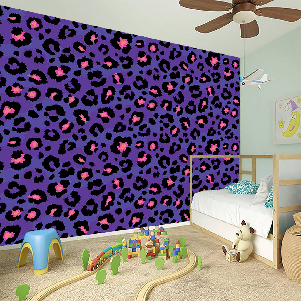 Purple And Pink Leopard Print Wall Sticker