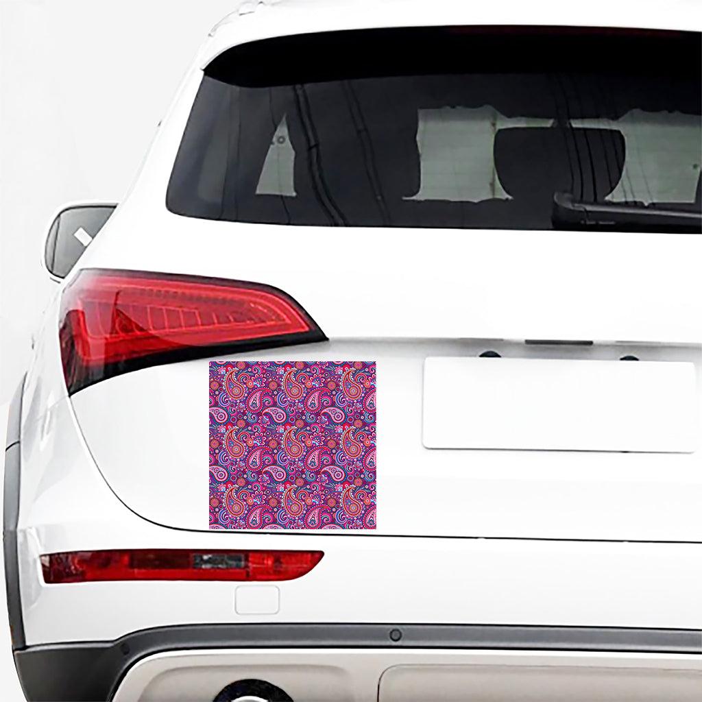 Purple And Pink Paisley Pattern Print Car Sticker