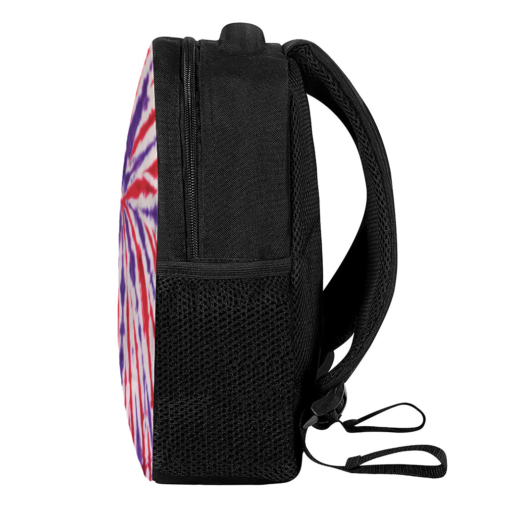 Purple And Red Spider Tie Dye Print Casual Backpack