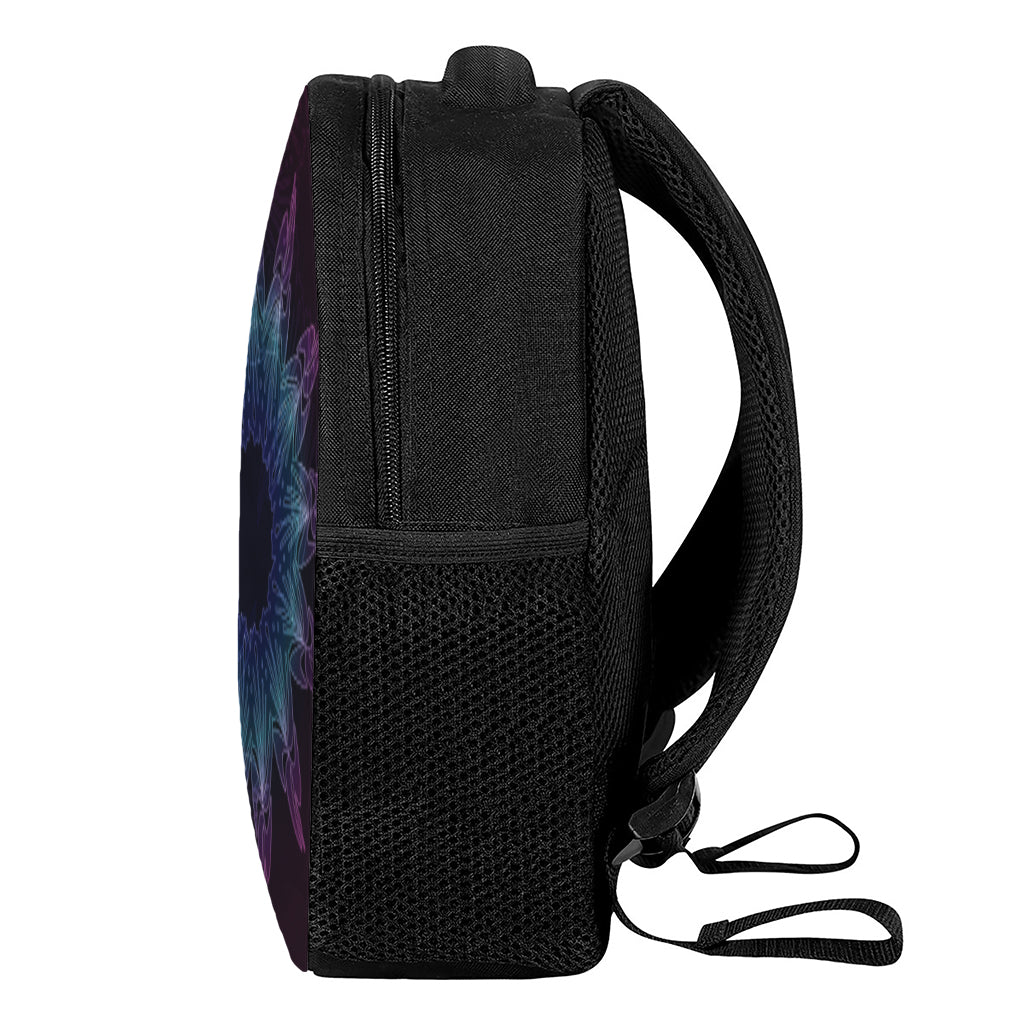Purple And Teal Dark Mandala Print Casual Backpack