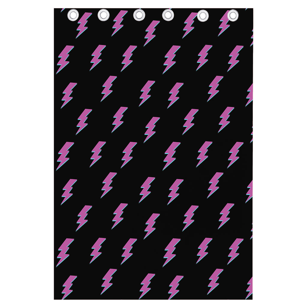 Purple And Teal Lightning Pattern Print Curtain