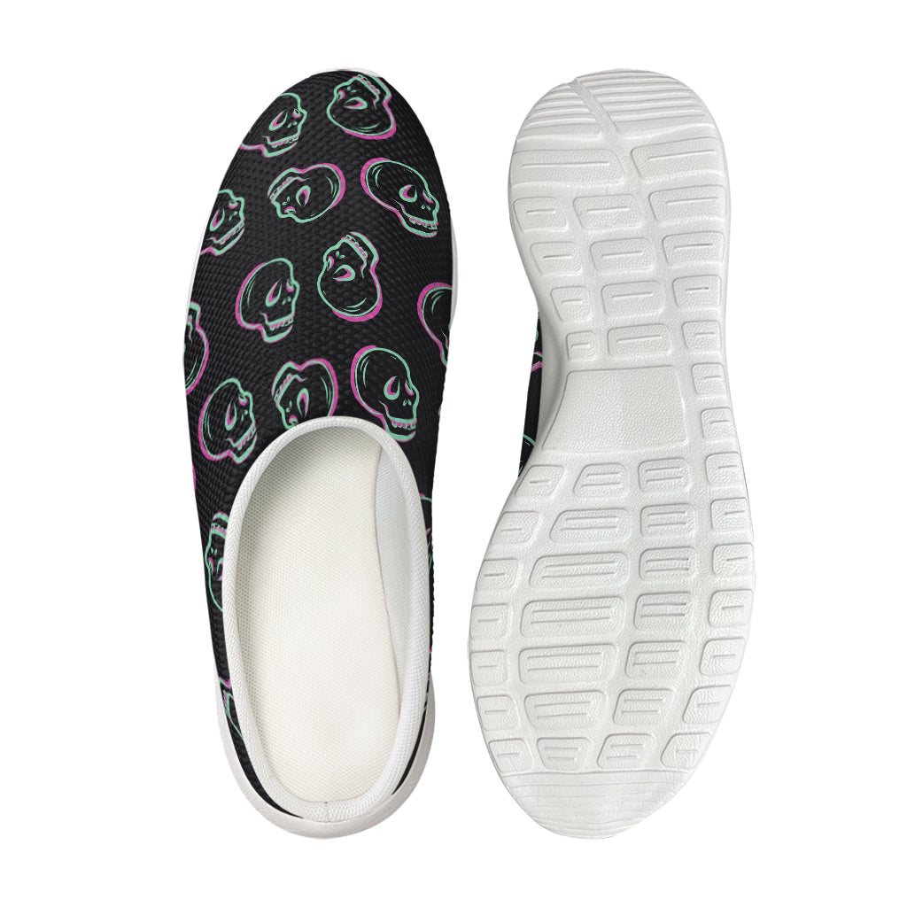 Purple And Teal Skull Pattern Print Mesh Casual Shoes
