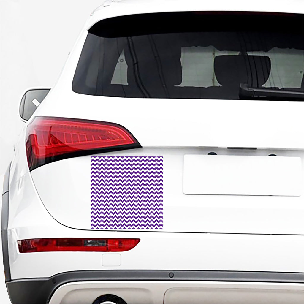 Purple And White Chevron Pattern Print Car Sticker