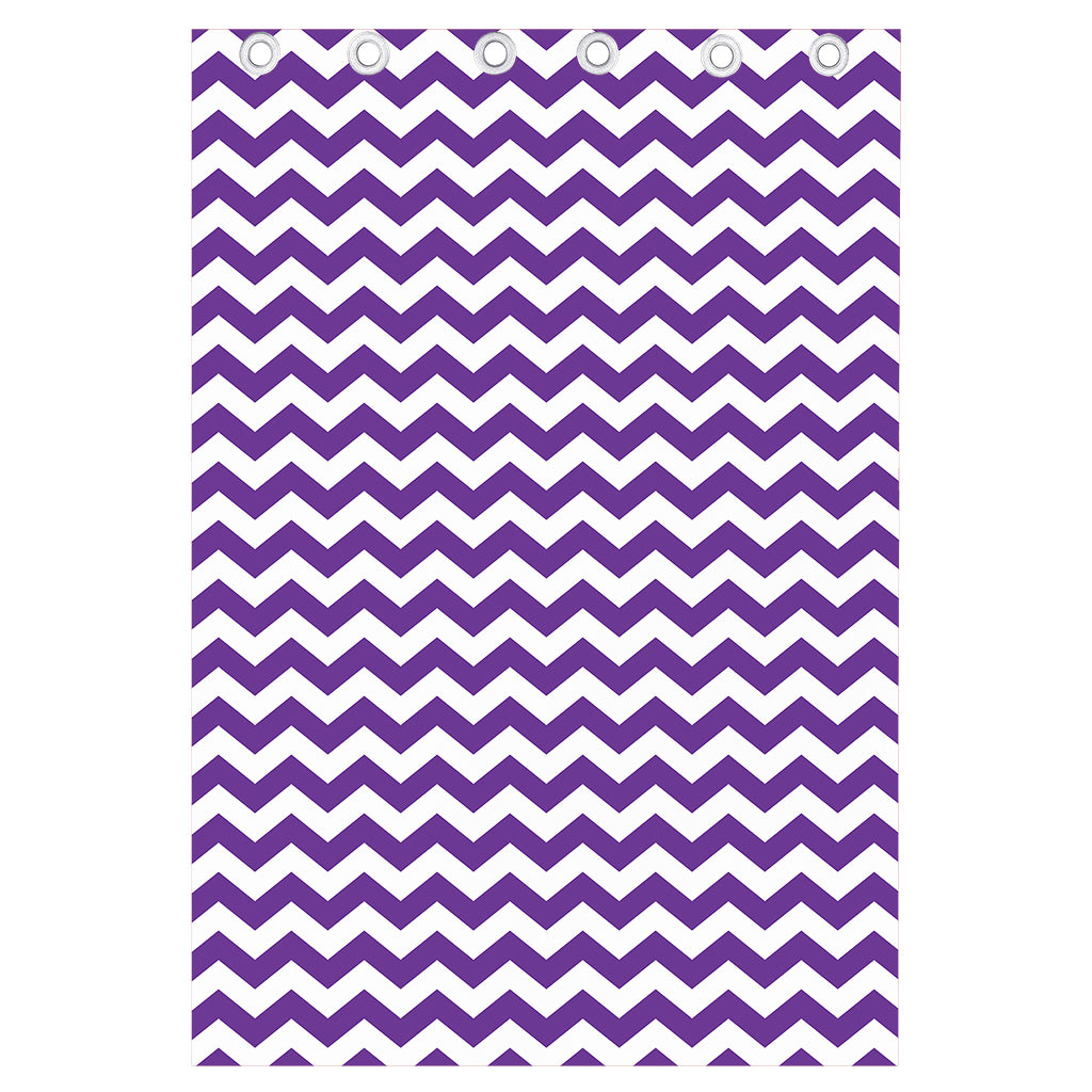 Purple And White Chevron Pattern Print Curtain