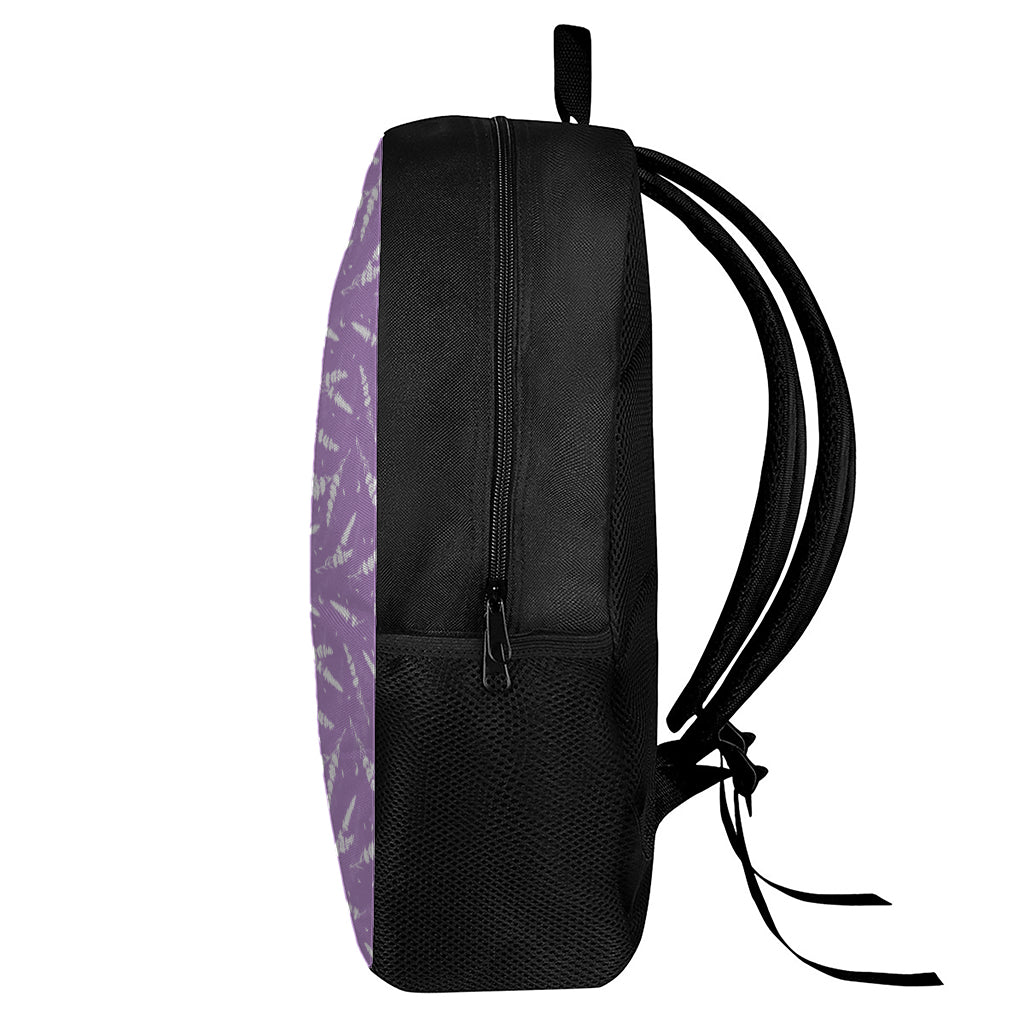 Purple And White Lavender Pattern Print 17 Inch Backpack