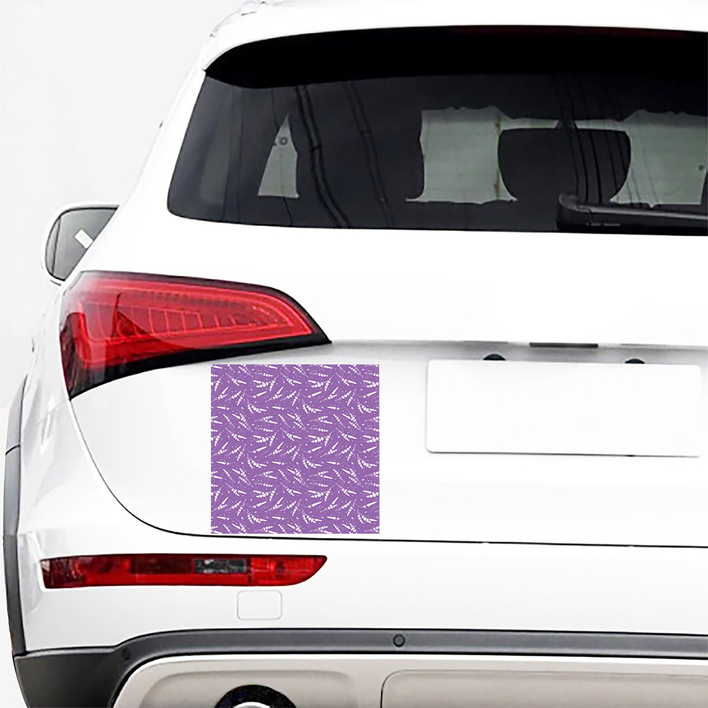 Purple And White Lavender Pattern Print Car Sticker
