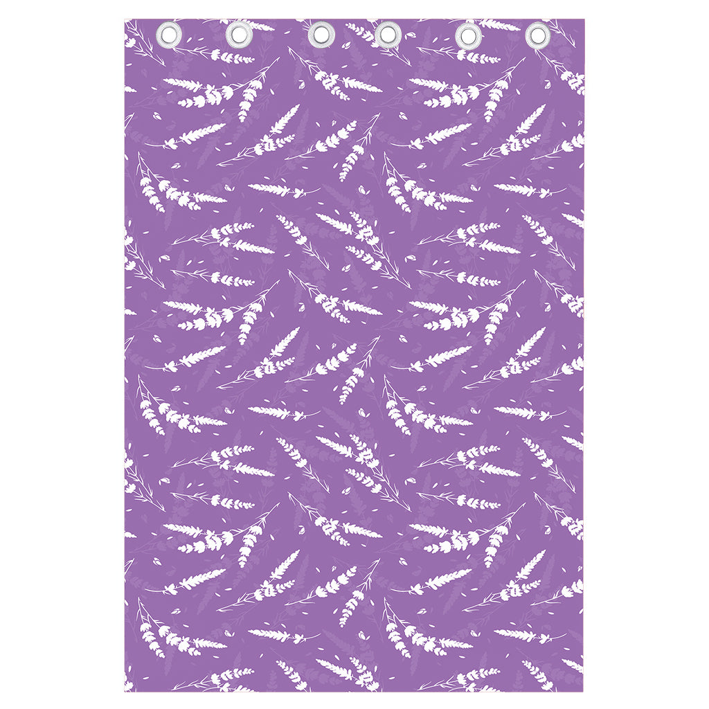 Purple And White Lavender Pattern Print Curtain