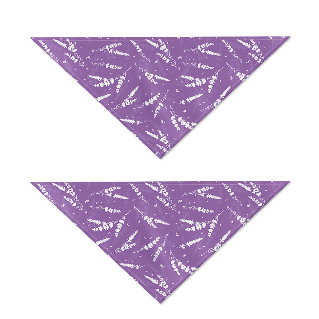 Purple And White Lavender Pattern Print Dog Bandana