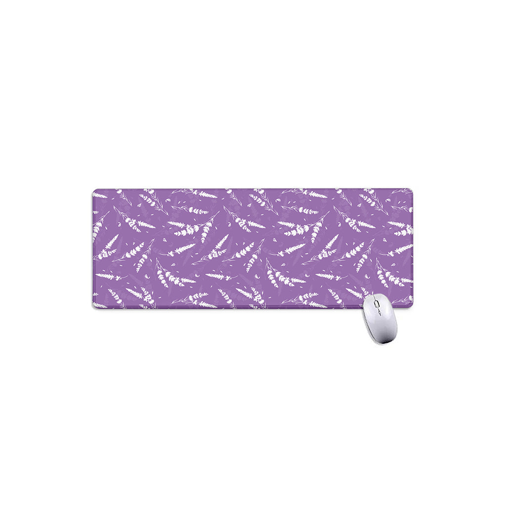 Purple And White Lavender Pattern Print Extended Mouse Pad