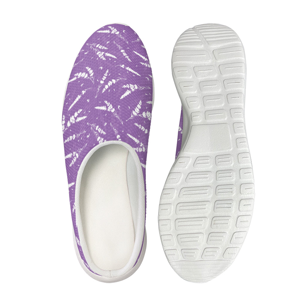 Purple And White Lavender Pattern Print Mesh Casual Shoes