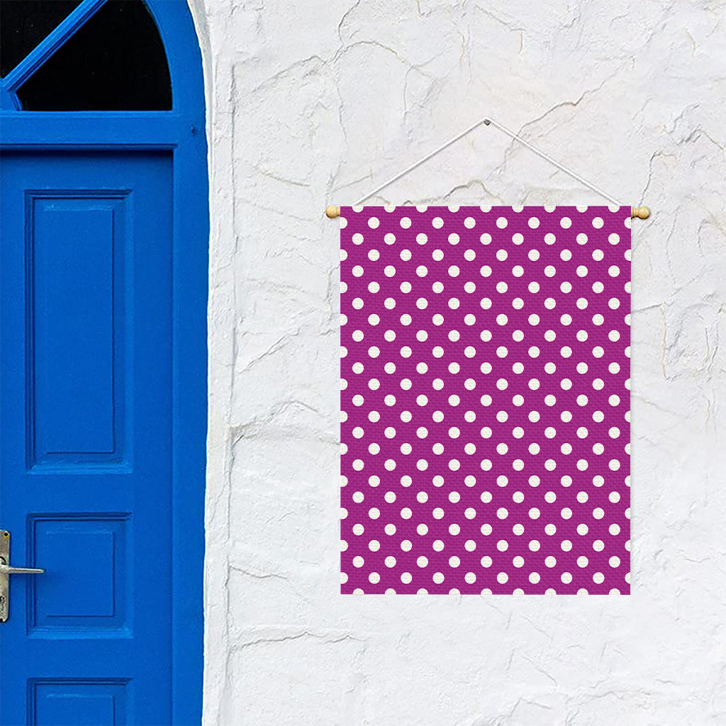 Purple And White Polka Dot Pattern Print Garden Flag