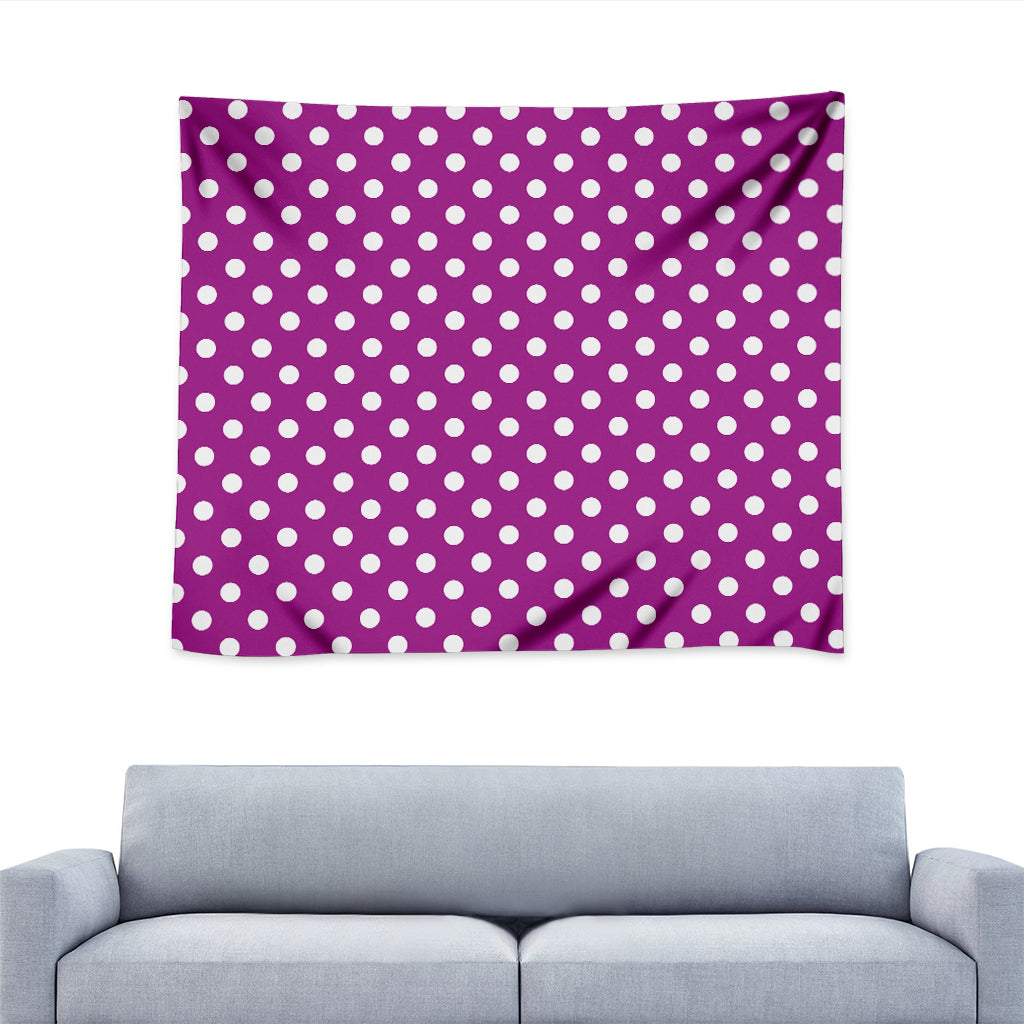 Purple And White Polka Dot Pattern Print Tapestry