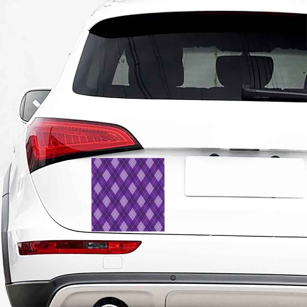 Purple Argyle Pattern Print Car Sticker