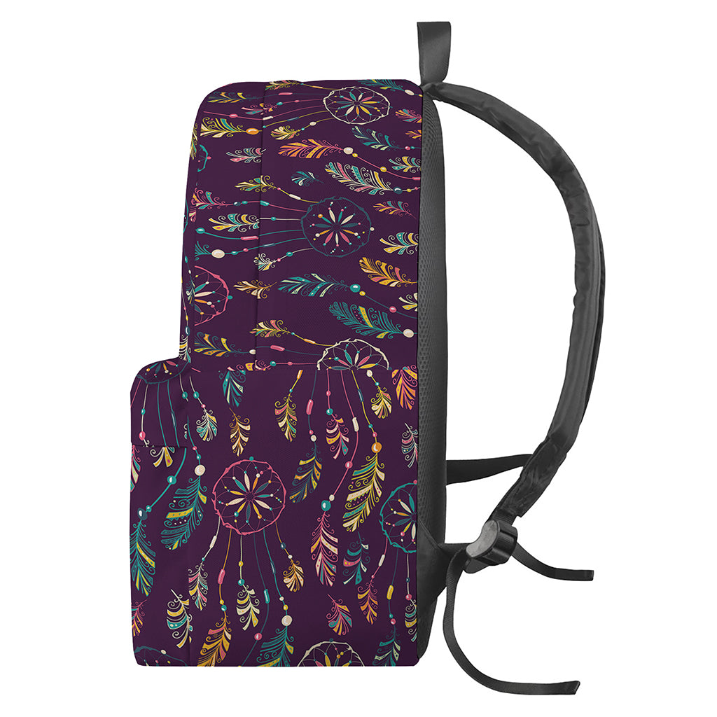 Purple Bohemian Dream Catcher Print Backpack