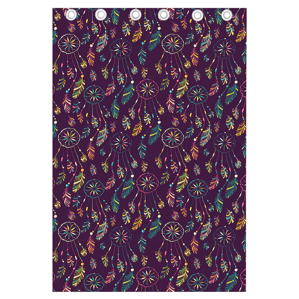 Purple Bohemian Dream Catcher Print Curtain