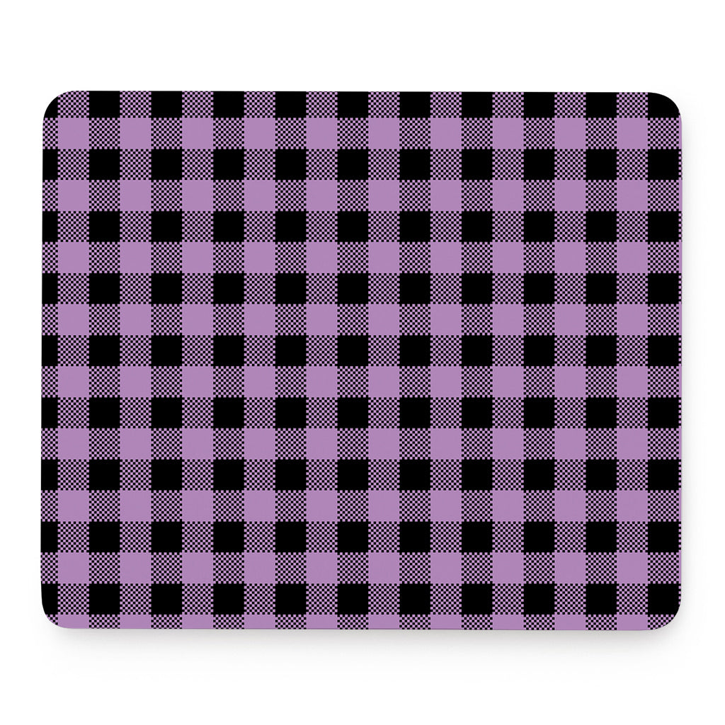Purple Buffalo Plaid Print Mouse Pad