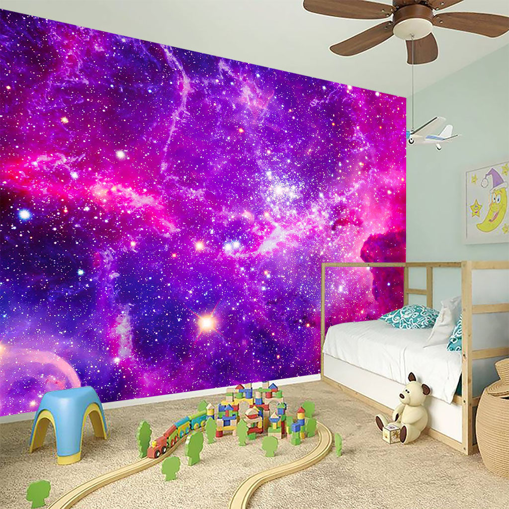Purple Bursting Galaxy Space Print Wall Sticker