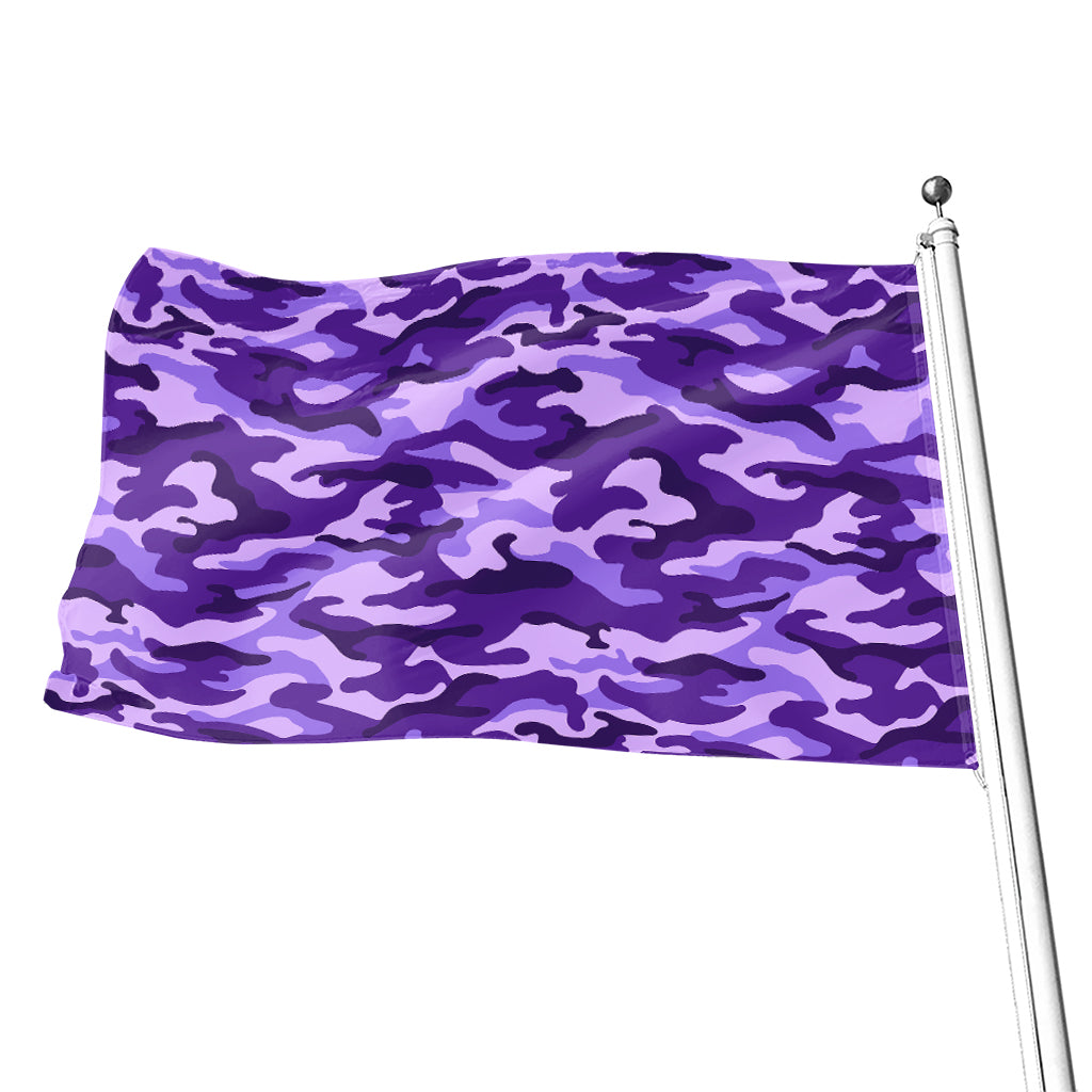 Purple Camouflage Print Flag
