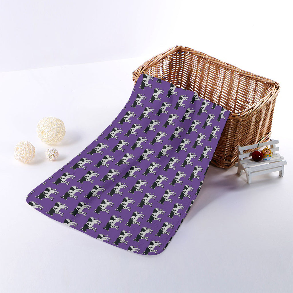 Purple Cow Pattern Print Towel
